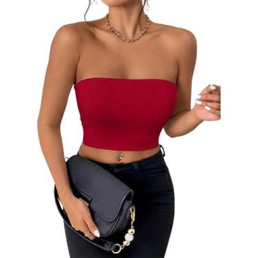 Imagem de Top Crop Faixa Cropped Único Justo Slim Lycra Malha Elastano - Modas F