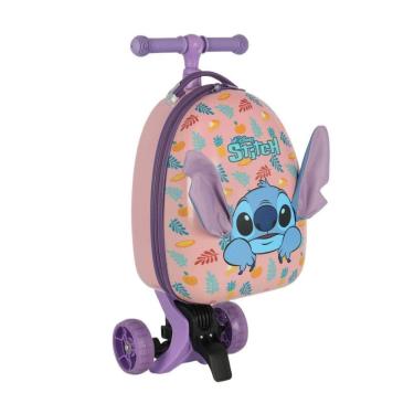 Imagem de Mala Com Patinete Removível Stitch Violeta Disney Luxcel