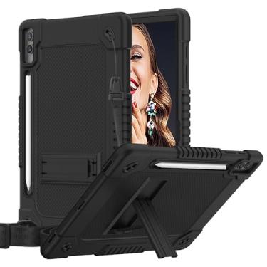 Imagem de Hoibon Capa protetora infantil à prova de choque para Samsung Galaxy Tab 10 Plus/S9 FE Plus/S9+ Plus 5G de 12,4 polegadas 2023 com suporte para caneta S para Samsung Tab S10+, S9+, S9 FE+ Plus (preto)