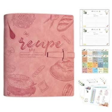 Imagem de GoShambar Fichário de receitas, fichário de livros de receitas com mangas de plástico, livro de cartão de receitas em branco para escrever em suas próprias receitas (cartões de receitas de 10 x 15 cm