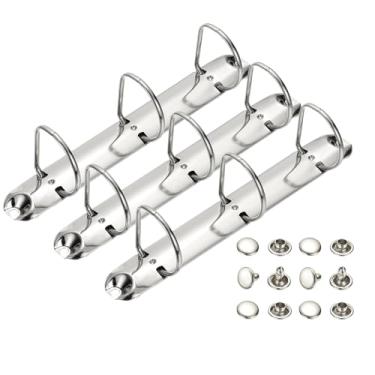 Imagem de PATIKIL A5 Mecanismos de fichário de 3 furos, conjunto de 3 conjuntos de 2,54 cm D anel de substituição para fichário de folhas soltas espinhas para organizadores, acessórios de pasta de armazenamento