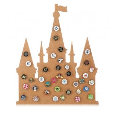 Imagem de AmazingSpark Quadro de pinos Castle Quadro de cortiça 35 x 29 cm quadros de exibição de boletins com pinos de pressão e pinos de montagem Tábuas de cortiça montadas na parede para exibição de broche