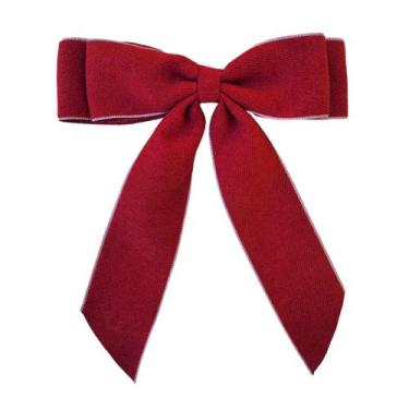 Imagem de Laço De Cabelo Veludo Fita Prendedor Bico De Pato Encapado - Lika Biju