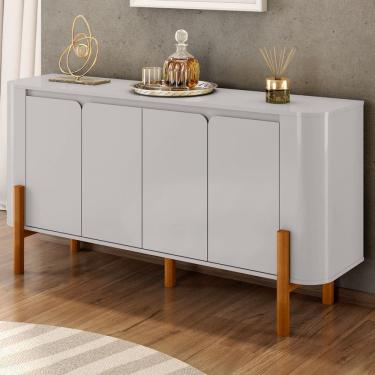 Imagem de Balcão Buffet Imbassaí 4 Portas 2 Prateleiras Off White - Móveis Bechara