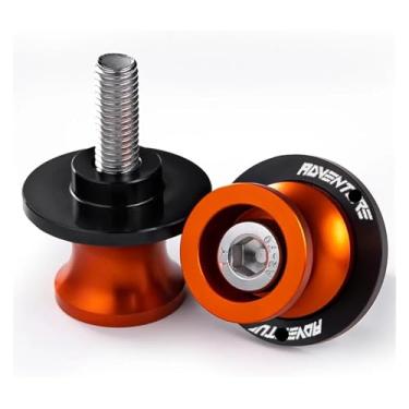 Imagem de BYYINGSUS Acessórios de motocicleta Parafusos de suporte deslizante de carretel de braço oscilante compatíveis com 390 790 1050 1090 1190 890 Adventure ADV 1290 Super Adventure (dois laranjas)