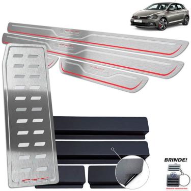 Imagem de Descanso de Pé + Soleiras Polo GTS Prata Baixo Relevo