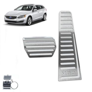 Imagem de Pedaleira Automático Em Aço Inox Prata Volvo V60 2012 A 2018