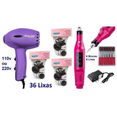 Imagem de Pedicuro Elétrico Compact Esfoliador para os Pés Lilás + 36 Lixas + Li