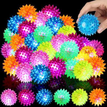 Imagem de Brinquedo sensorial Charniol Light up Spike Rubber Ball, pacote com 60