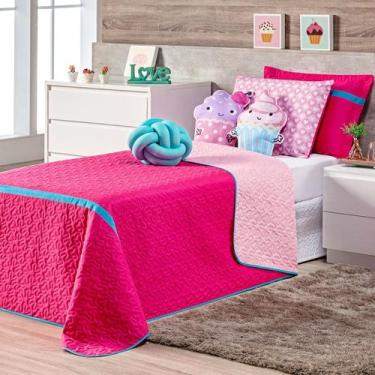 Imagem de Kit Cobre Leito Cupcake Dupla Face c/ Almofadas Solteiro 06 Peças - DO