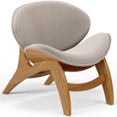 Imagem de Poltrona Decorativa Orgânica Sala Living Kadosh L02 Bouclê Creme - LYA