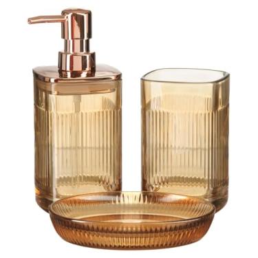 Imagem de Kit Lavabo Luxo Banheiro Dispenser Líquido Saboneteira 370