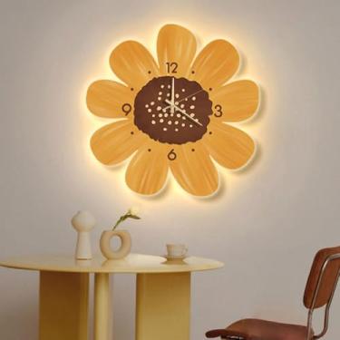 Imagem de Luminária de parede LED recarregável com interruptor, luminária de parede em formato de flor, operada por bateria, luminária de parede acrílica para quarto de crianças, meninas, cabeceira, 5