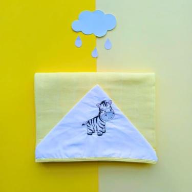 Imagem de Toalha de Banho Bebê com Capuz Bordado Fralda Soft 100% Algodão Praia Piscina (Zebra)