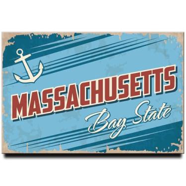 Imagem de Massachusetts State Poster Imã de geladeira The Bay State Travel Souvenir Boston