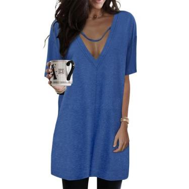 Imagem de Túnica feminina KISSMODA, manga 3/4 de verão com bolsos