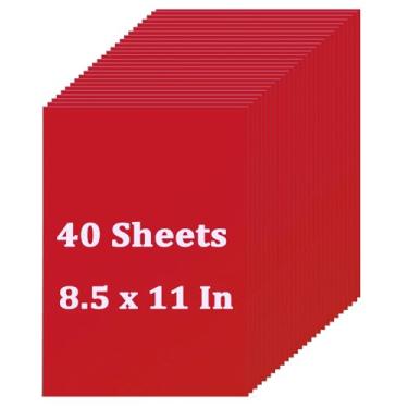 Imagem de Cartolina vermelha com 40 folhas, 21 x 28 cm, cartão grosso para Natal, Dia dos Namorados, convites para o dia das mães, menus, casamento, Halloween, confecção de cartões DIY, impressão estacionária