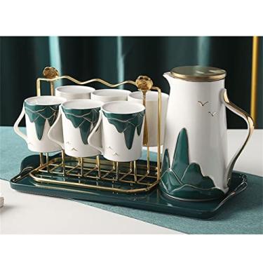 Imagem de Conjunto de xícaras de cerâmica de chá de vidro de frutas vela de aquecimento xícara de café europeu pires conjunto de chá da tarde inglês (cor: B, tamanho