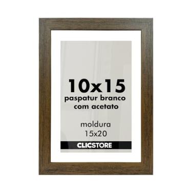 Imagem de Kit 3 Molduras 10x15 Branco Paspatur Acetato Quadro Porta Retrato Foto Fotografia Parede Madeira Cabeceira Quarto Sala C