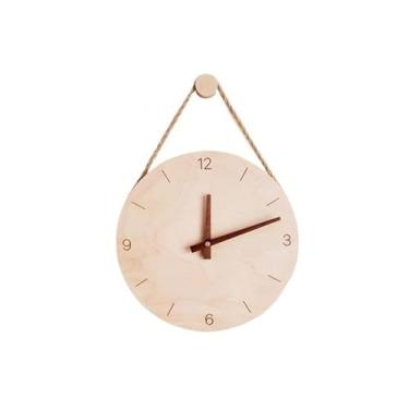 Imagem de WYUYIWH Relógio de parede relógio de parede de madeira sala de estar criativo moderno simples doméstico decoração de escritório decoração relógio (cor: B)