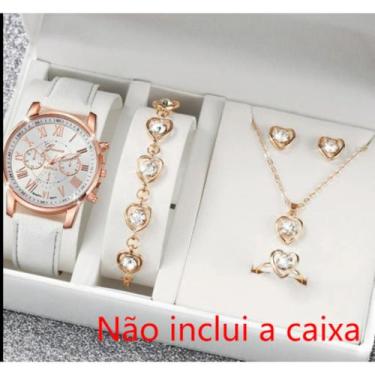 Imagem de conjunto relogio feminino quartz e joia - oem, com strass