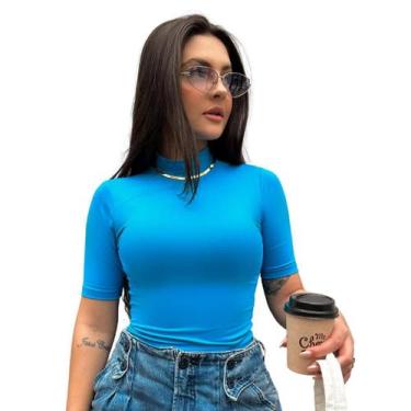 Imagem de Blusa Básica Feminina Suplex Gola Alta Segunda Pele Cacharrel T-shirt 