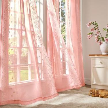 Imagem de Cortinas jinchan Winslow Sheer 24cm para quarto e sala de estar