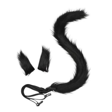 Imagem de Colaxi Faixa de cabeça com orelhas de gato, cosplay, gatos, fantasias, conjunto para shows, baile de máscaras de Halloween, Preto