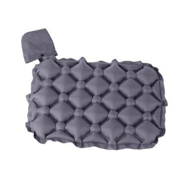 Imagem de oshhni Almofada de assento inflável Almofada de assento de ar de portátil respirável de de ar para acampamento para caminhadas no chão Piqueniques Caminhadas, Cinza Escuro