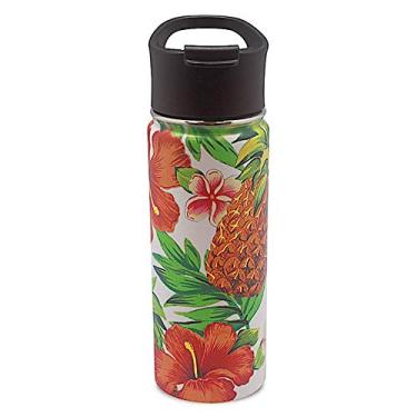 Imagem de Copo de cantil tropical de abacaxi estilo ilha Havaí branco