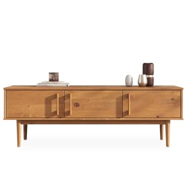 Imagem de IDIMEX Rack Para Sala 145 cm TV 55 Estreito Madeira Freijó TECCA