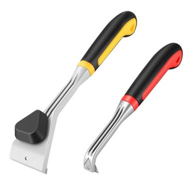 Imagem de Lanties Conjunto de raspador de carboneto de 6,3 cm resistente com lâmina triangular de 2,5 cm, ferramenta de remoção de tinta para remover tinta, cola, resina, esmalte, manchas, pisos de madeira