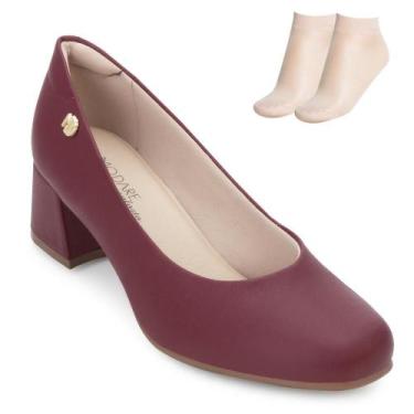 Imagem de Sapato Modare Ultraconforto e Meia MD25-73731, Vinho, 37