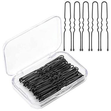 Imagem de AIEX Kit de 50 peças de grampos de cabelo em forma de U, grampos de cabelo para mulheres, meninas e salões de cabeleireiro (preto)