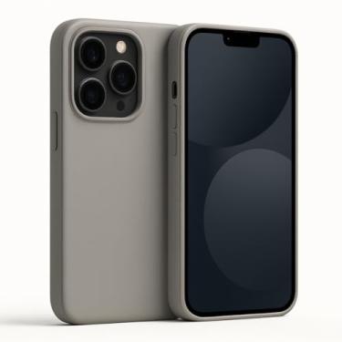 Imagem de Capa Capinha Case de Couro Sintético Magnética Slim Luxo Premium Bordas Elevadas Forro Macio Para iPhone (Cinza Escuro, iPhone 14 Pro)