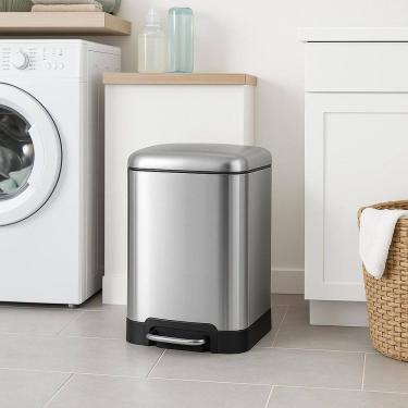 Imagem de Lixeira Shine Em Inox Pedal E Tampa Com Amortecedor 6 Litros