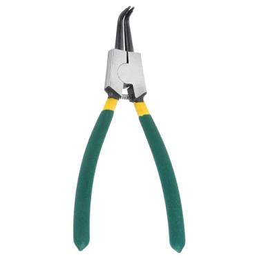 Imagem de Generic Alicate de anel de pressão 23 cm Alicate de anel externo com ponta de mandíbula dobrada de 0,2 cm para alicate de retenção de remoção de anel, verde escuro/amarelo