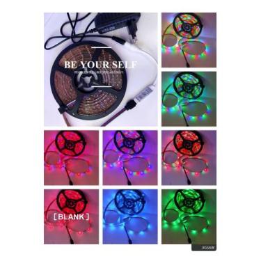 Imagem de fita de led rgb 3528  com controle e fonte prova da chuva - tlt