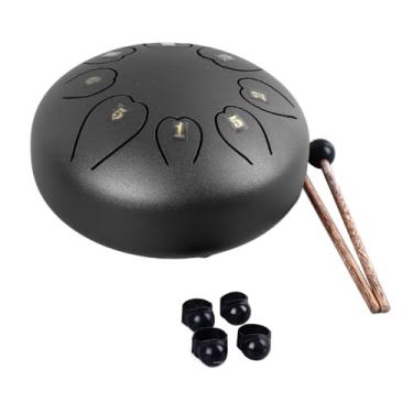 Imagem de RiToEasysports Tambor de Língua de Aço Worry Ativa o Tambor Handpan de Criatividade para Entretenimento 8 Nota (Preto)