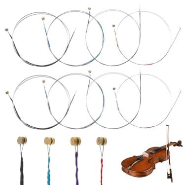Imagem de 12 peças de cordas para violino, conjunto completo de cordas universais, aço carbono, substituição para violino com bola banhada a cobre, compatível com instrumentos de extremidade esférica banhada