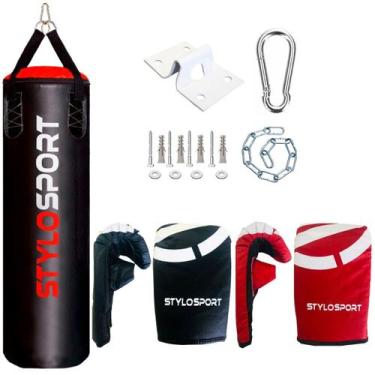Imagem de Saco de Pancada 120 + 2 Luvas + Suporte Stylo Sport, 2 pares luva adul