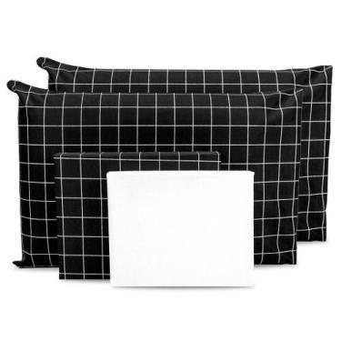 Imagem de Lençol Super King 6 pçs Percal 180 Fios Estampado 2025 - Bem Me Quer E