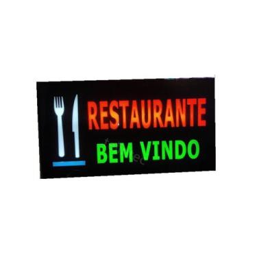 Imagem de  restaurante/Bem vindo Placa led letreiro Luminoso  bivolt - xtled
