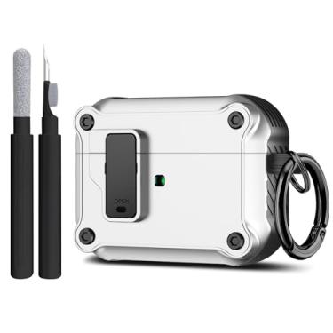 Imagem de Capa compatível com Airpods Pro 3 (2025), capa para Airpods Pro 3ª geração com kit de limpeza de chaveiros, capa de silicone macio à prova de choque para mulheres e homens