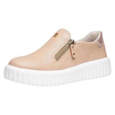 Imagem de Tênis Feminino Casual Fácil Calce em Couro Metalizado Pegada-Feminino