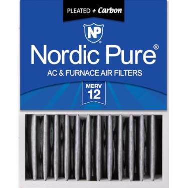 Imagem de Nordic Pure 16 x 20 x 5 (tamanho real: 15 7/8 x 19 5/8 x 4 3/8) Filtros de ar de substituição Honeywell Merv 12 Plus Carbono, 1 pacote