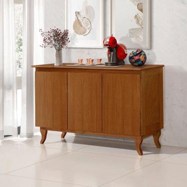Imagem de Aparador Buffet Monterrey Castanho 3 Portas Vintage Design Retrô