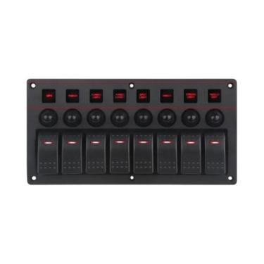 Imagem de Painel De Interruptores Gangue De 8 Posições Para Barcos, Com Disjunto