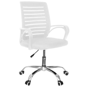 Imagem de Cadeira De Escritorio Com Base Cromada Prizi Venice - Branca