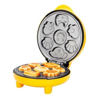 Imagem de Máquina de Bolinho Cake Mini Waffle Elétrica em Formato de Bichinhos – Antiaderente, Rápida e Portátil para Lanches Divertidos 127V (AMARELO)